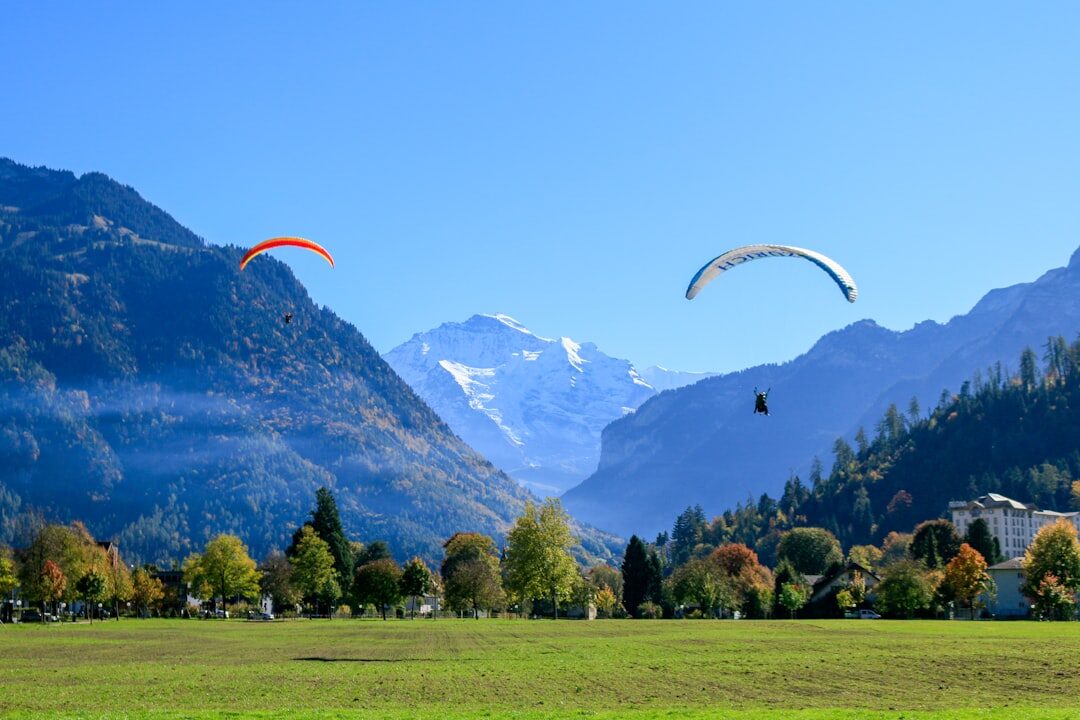 Interlaken entre deux lacs avec les montagnes en arrière-plan